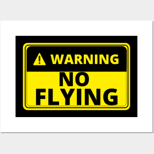 Warning No Flying - Funny Posters and Art